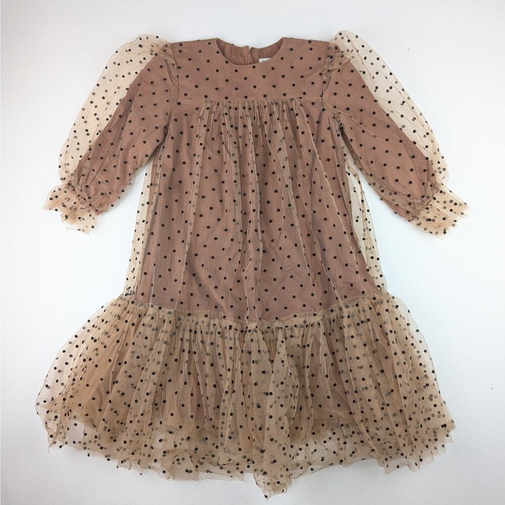 Mauve Brand Tulle Overlay Mauve/Black Girls Dress - 7 Youth